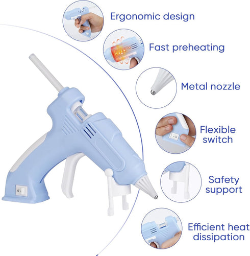 Cordless glue gun Glue Gun Fast Preheating Hot Glue Gun Kit with 20 Glue Sticks USB Rechargeable Cordless Hot Glue Gun for School Crafts DIY Arts ...