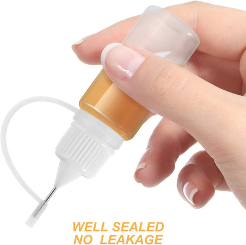 EXCEART 10 Pcs Needle Tip Glue Bottles 10ml Precision Refillable Squeeze Tip Applicator Empty Needle Plastic Bottle for DIY Craft...