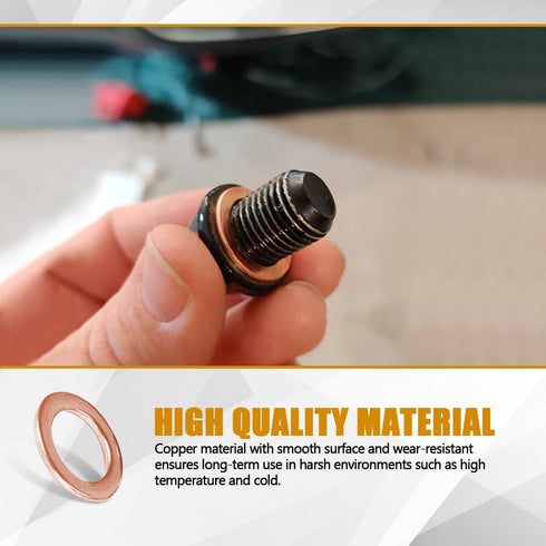 15PCS Oil Drain Plug Gasket, Automotive Replacement Drain Plug Gaskets, 14mm Oil Crush Washer Seals Compatible with Mercedes Benz, Replace OEM# 00...