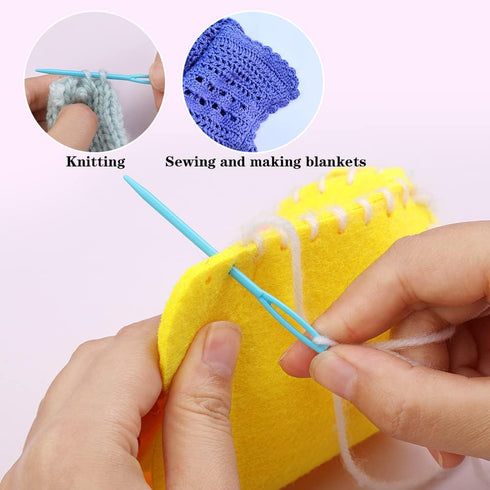 50PCS Plastic Sewing Needles, Large Eye Plastic Yarn Needles for Kids, 7cm/2.76inch Plastic Needles for Yarn and Craft Plastic Embroidery Needle f...