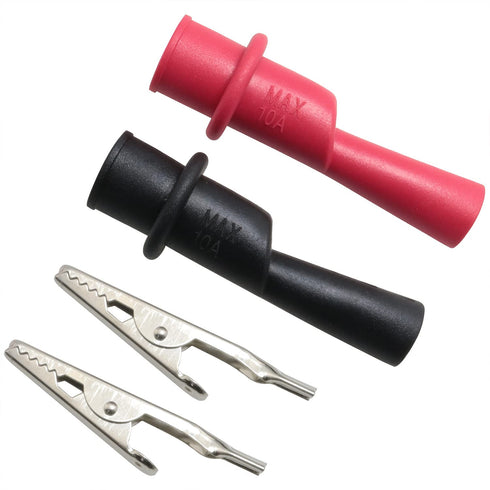 8PCS Multimeter Alligator Clips Set, Test Probe Push On Alligator Clips Crocodile Clamps for Test Leads, 4 Pieces Red +4 Pieces Black (MACTPPC-R-B...