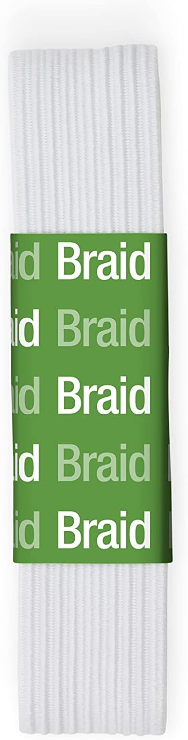 Dritz 9334W Braided Elastic, White, 3/4-Inch by 1-Yard...
