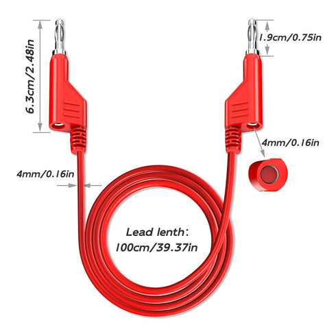 Goupchn 4mm Stackable Banana Plug to Banana Plug Test Leads 8PCS Silicone Cable Wires 3.3ft/1m for Multimeter Electrical Testing 1000V/15A...