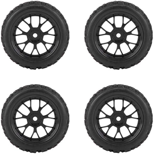 4PCS Replacement Tires for RC 1:10 Car, Racing Off Road Vehicle Tires Rubber Tyre Wheel Rim(Black)...