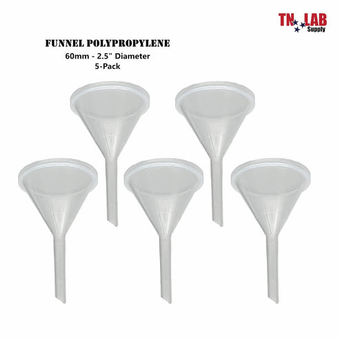 Funnel Polypropylene Plastic 60mm 2.5" Diameter 5-Pack...