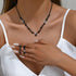 Unicra Black Rhinestone Necklace Earrings Set Bridal Wedding Jewelry Sets Crystal Choker Necklace Prom Costume Jewelry Set for Women and Brides...
