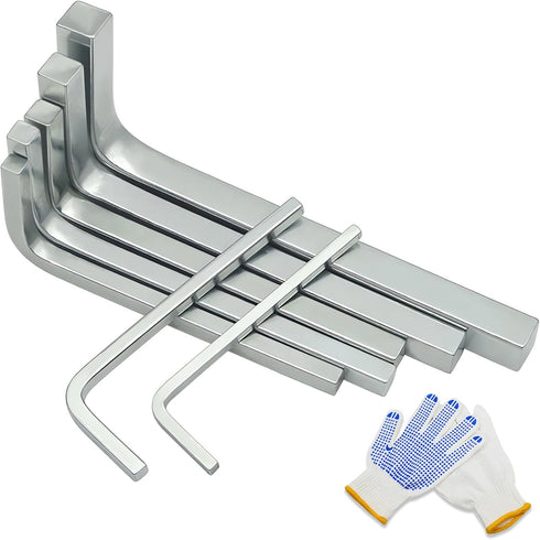 7Pcs Square Head Wrench Set L Shaped Square Key Kit Chromium Vanadium Steel Square Head Screwdrivers for Pocket Hole Screws, 3-10mm...