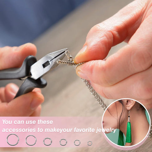 TOAOB 1000pcs Jump Rings for Jewelry Making Stainless Steel Open Jump Rings Connectors for DIY Crafts Necklaces Bracelets Keychains 4mm 5mm 6mm 7m...