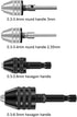 Keyless Drill Chuck Kits, 4pcs Small Drill Chuck Change Adapter W/ 1/4, 1/8, 1/16 Inch Hex and Round Shanks, Electric Drill Conversion Chuck Set P...
