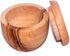 Holy Land Market Handcrafted olive wood Salt/Sugar keeper (3" in diameter) - Asfour Outlet Trademark...
