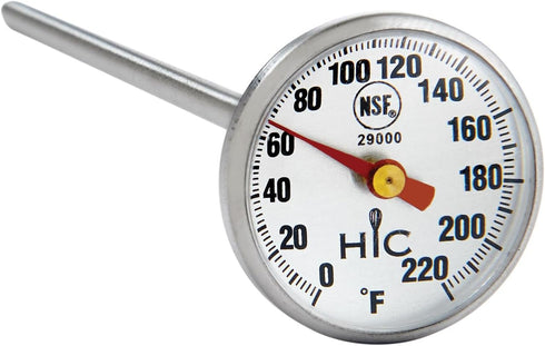 HIC Kitchen Roasting Instant-Read Meat Thermometer, Shatterproof Face, Stainless Steel, Protective Cover and Temperature Chart...