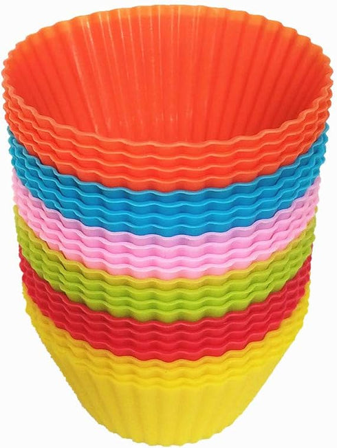 24 Pack - Silicone Baking Muffin Cup Cupcake Liners Molds Set...