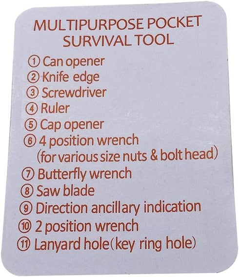 Recka Survival Tools Multi Tool Pocket Knife – 11 in 1 Credit Card Knife Pocket Multitool with Bottle Opener, Can Opener – Heavy Duty Stainless St...