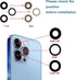 3 Pcs 13 Pro Camera Lens Glass Replacement for iPhone 13 Pro,13 Pro Back Rear Camera Lens Replacement with Pre-Installed Adhesive, Back Glass Came...
