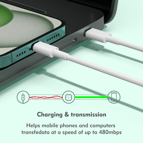 iPhone 15 Charger 5Pack (6/6/6/6/6 ft) USB C to USB C Cable(60W/3A) USB C Charger Cable Fast Charging for iPhone 15 Pro/Plus/Pro Max,iPad Mini 6/ ...