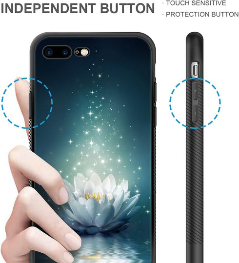 ZHEGAILIAN Case Compatible with iPhone SE 2022,White Lotus Night Cases Compatible with iPhone SE 2022 for Girls,Non-Slip Pattern Design Back Cover...