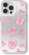 Aesthetic Bow Phone Case for Women Girls Cute Pink Ribbon Bow Phone Case for iPhone 13...