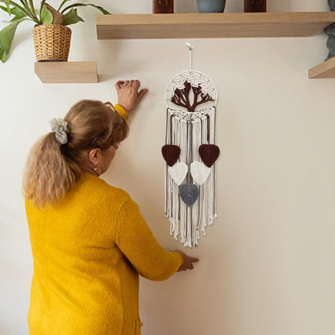 FREEBLOSS Tree of Life DIY Macrame Kit Leaves Macrame Tapestry Macrame Wall Hanging with Video Tutorials Macrame Wall Hanging Supplies Macrame Wal...