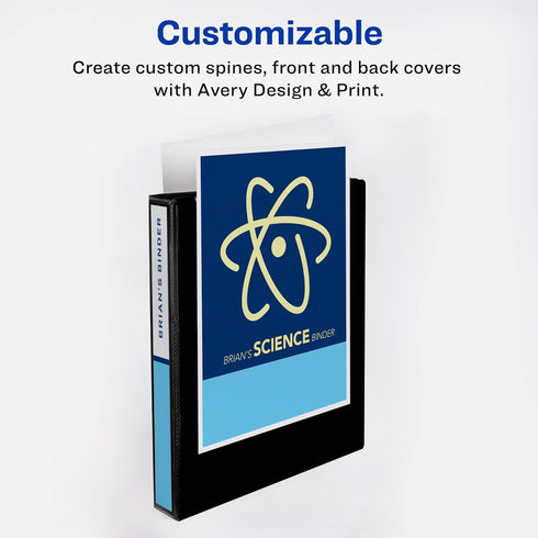 Avery Dual Color Heavy-Duty View Binder, Pool Blue/Lavender, 1" Slant Rings, Holds 250 Sheets (79899)...