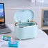 Plastic Trash can Creative Mini Desktop Trash can with lid Small Home Office Cleaning Trash Desktop Storage bin with 50 Trash Bags (Green)...