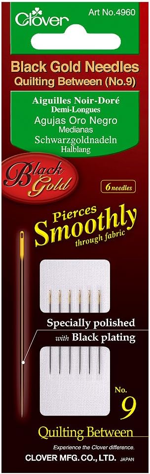 Clover Black Gold Needles: Quilting/Betweens No 9, No.9...