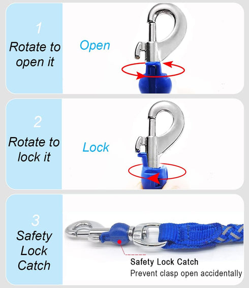 Reflective Dog Leash 2ft 3ft 4ft 6ft 10ft, Heavy Duty Dog Leash Nylon Braided Strong Rope Dog Lead for Small Medium Large Dogs Walking Leash (Blue...