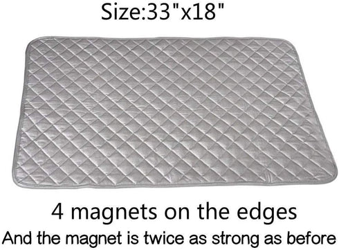 Ironing Blanket, Magnetic Mat Laundry Pad, 33"x 18", Gray, Washer Dryer Heat Resistant Pad, Iron Board Alternative Cover...