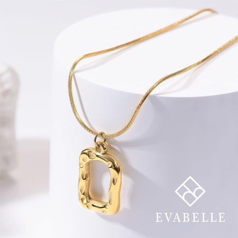 Evabelle Gold Layered Necklace for Women Trendy Jewelry 14K Real Gold Plated Chunky Chain Stackable Necklaces Dainty Choker Necklaces Rectangle Sq...