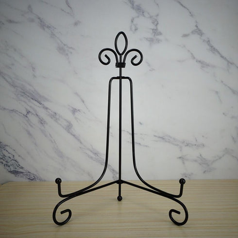 LIONWEI LIONWELI Large Iron 10 inch plate stand Holder Picture Frame stand Easel Display stand Black...