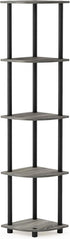 Furinno Turn-N-Tube 5 Tier Corner Display Rack Multipurpose Shelving Unit, 1-Pack, French Oak Grey/Black...