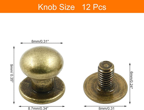 12pcs 0.31" x 0.39" Mini Drawer Pulls, Round Cabinet Knobs Handles Pulls for Dresser Closet Chest Drawer Wooden Jewelry Box Cases, Antique Bronze...