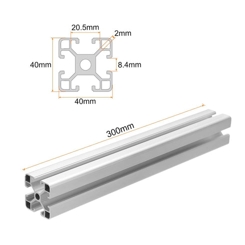 uxcell T Slot 4040 Aluminum Extrusion Profile European Standard 300mm x 40mm Linear Rail Extrusion Frame for 3D Printer, CNC, DIY (Silver Tone)...