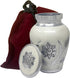 Sunflower Keepsake Urn for Ashes - Miniature Urns - Mini Jar - Token Urn with Velvet Bag (White Pearl)...