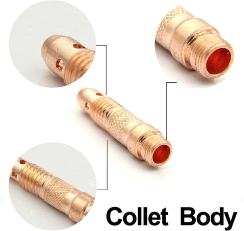 TIG Collet Body 10N32 (3/32"&2.4mm Orifice) for TIG Welding Torch WP-17, 18 & 26 Series Consumables Collet Body 10Pcs...
