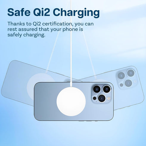 MMOBIEL Magnetic Wireless Charger 15W Qi2 Certified – Wireless Charging Pad for MagSafe iPhone and Samsung – Wireless Charging Station for AirPods...