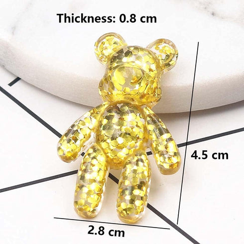 Daimay 20 Pieces 10 Colors Cute Bear Charm Pendants Cartoon Keychain Pendants Resin Gummy Candy Necklace Colorful for Earring Bracelet DIY Jewelry...