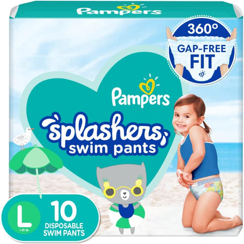 pampers splashers Swim Diapers Large 10 ct...