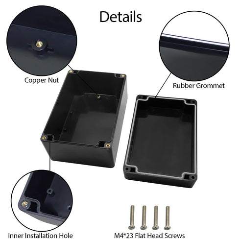 LeMotech Electrical Box ABS Plastic Project Box IP65 Waterproof Junction Box Project Case Universal Enclosure for Electronics Black 6.2X 4.2X 3.4 ...