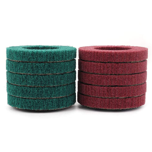 NUODUN 10Pcs 180/320 Grit Nylon Fiber Flap Disc Metal Polishing Wheel, Abrasive Buffing Grinding Discs for 4" Angle Grinder, Deburring and Rust Re...