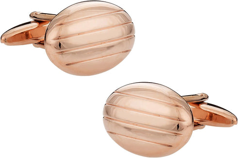 Oval Rose-Gold Tone Cufflinks with Presentation Box...