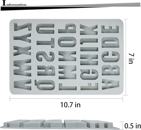 26 Large Letters Silicone Mold Alphabet Crayon Mold Chocolate Mold Biscuit Ice Cube Tray with 12 Sets of Present Packages for DIY Name Letter for ...