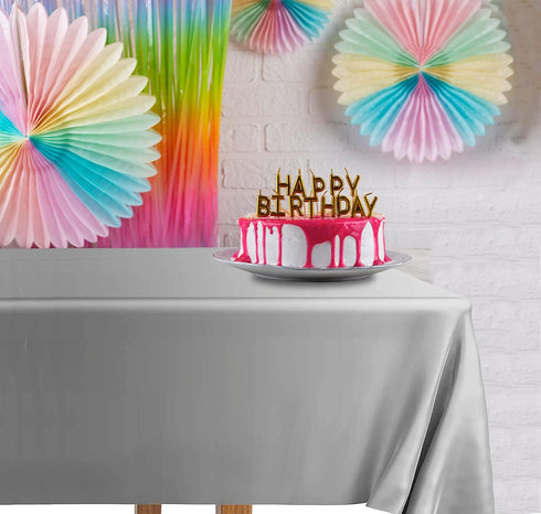 DecorRack 2 Rectangular Tablecloths BPA-Free Plastic, 54 x 108 inch, Dining Table Cloth, Rectangle Table Cover for Parties, Picnic, Camping and Ou...