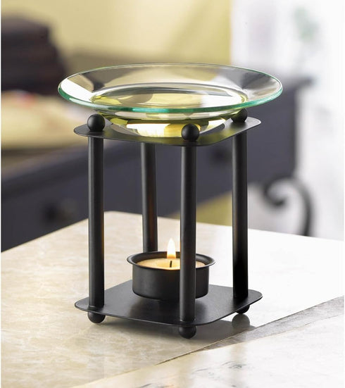 Gifts & Decor Zingz & Thingz Art Deco Collection Structural Metal Oil Warmer, Art, 3.875x3.875x4.5...
