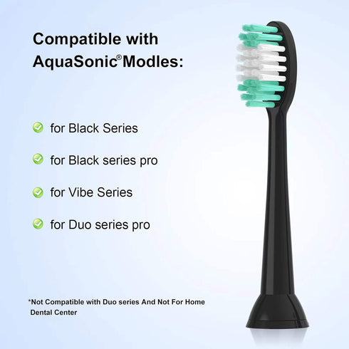 Replacement Toothbrush Heads Compatible with AquaSonic Black Series 10 Pack for Electric Toothbrush Black...