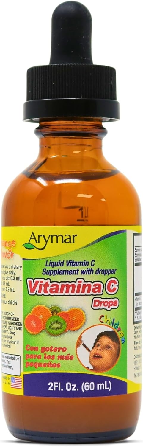 Vitamin C Drops for Children, Immune Support, Antioxidant, Orange Flavor (2 Fl Oz/Pack of 1)...