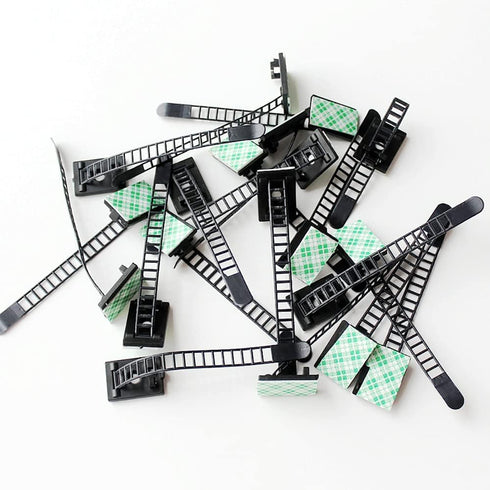 Cable Nylon Ties,Cable Classification Organizer Ties,Desktop Wire Self Adhesive Ties,20 Pieces Black Cable Ties...