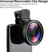 2 in 1 Cell Phone Lens Kit, 0.45X Wide Angle 12.5X Macro Phone Camera Lens, Professional Cell Phone Lens with Clip, Detachable HD Lens with Storag...