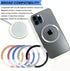 10 Pcs Metal Ring for Magnetic Wireless Charger, 2 Styles, Universal Ultra Thin CD Stripe Round Ring Sticker Conversion Kit Compatible with MagSaf...