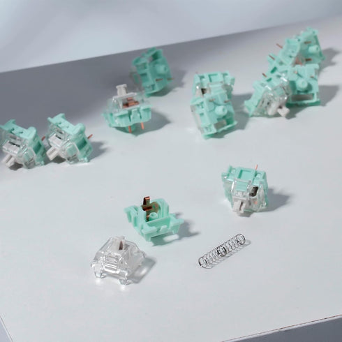 Gateron Jade Series Pre-Lubed Linear White Keyboard Switch,3-Pin 38gf Double Spring Switche,for MX Gaming Mechanical Keyboard(Jade White,10PCS)...