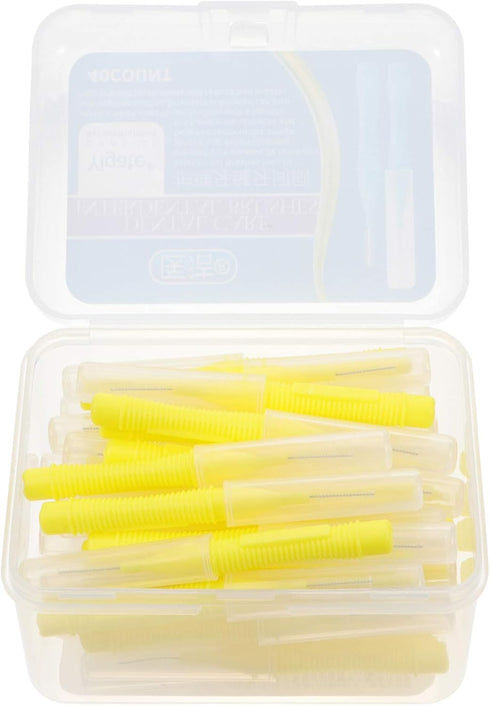 EXCEART 40pcs Interdental Picks Dental Brush Picks Dental Floss Interdental Cleaners Yellow 0.4mm...
